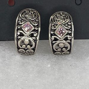 Premier Designs antique looking open cut pink cut glass